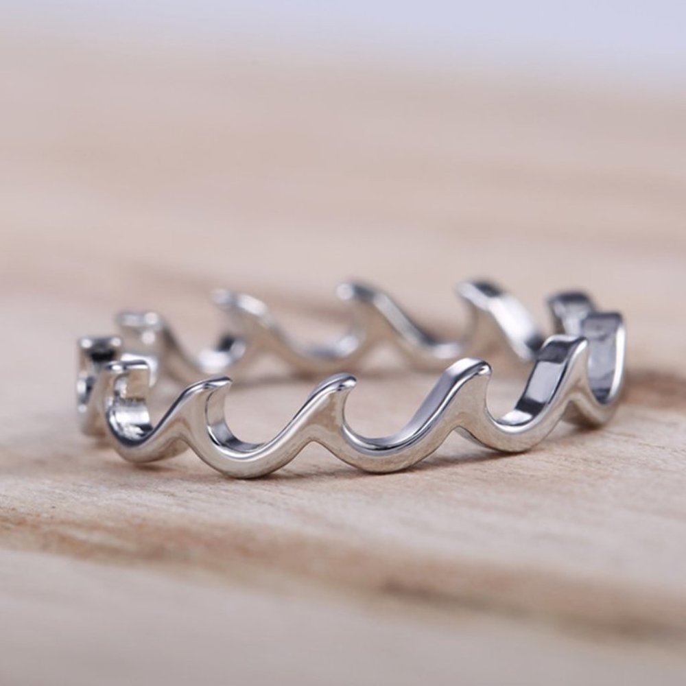 🎁Wave Fire Minimalist Simple Trendy Anillos Lovely Rings for Women, PD076